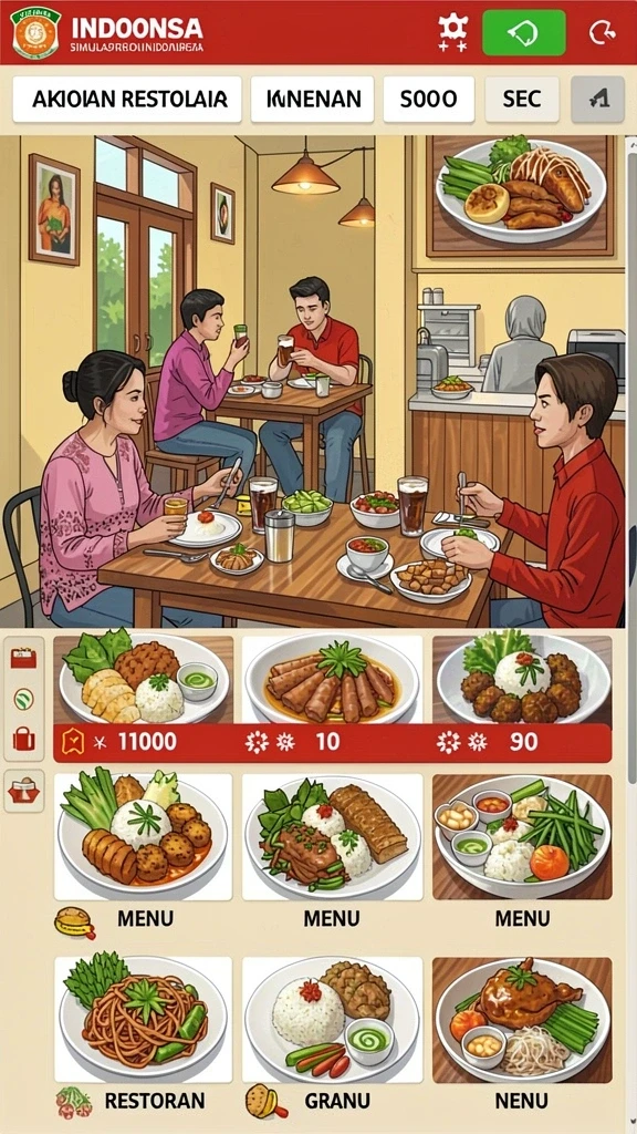 dna777 - Screenshot menunjukkan berbagai mode permainan yang tersedia.